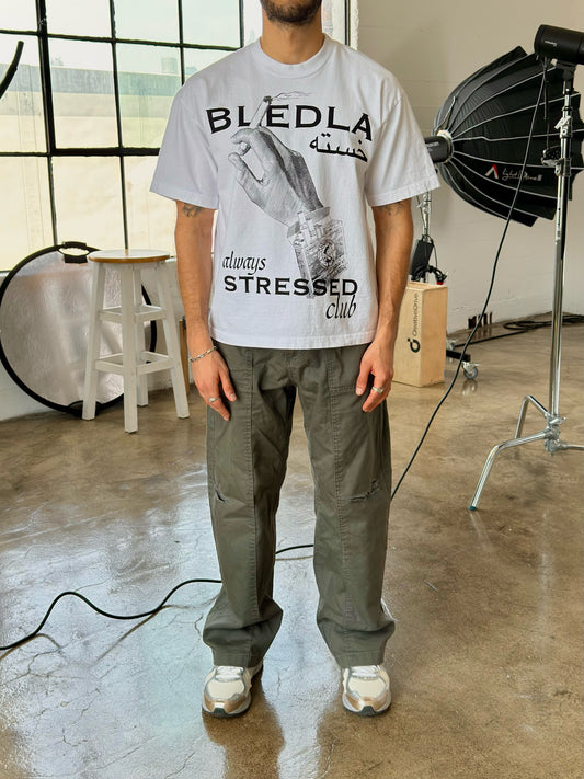 Bledla Cropped T-Shirt Always Stressed Club Farsi Tee