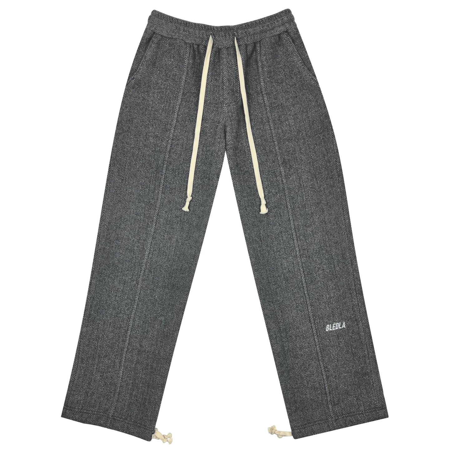 Pleated Wool Trouser - Charcoal