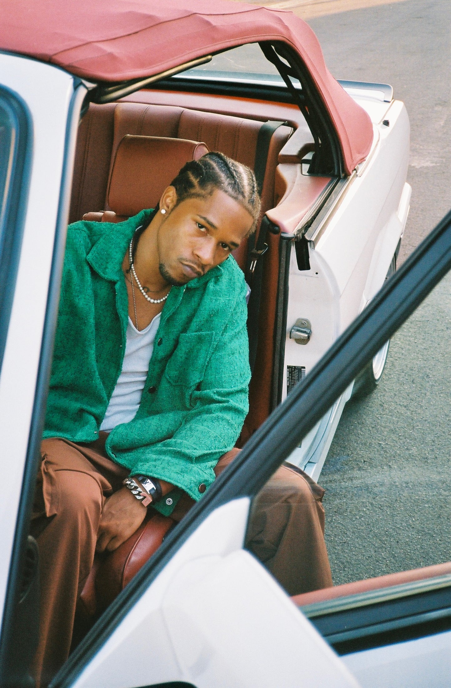 bledla-bled-textured shirt-textured overshirt-kelly green textured shirt-long sleeve textured shirt-bledla clothing-luxury streetwear-green knitted shirt-bmw e30