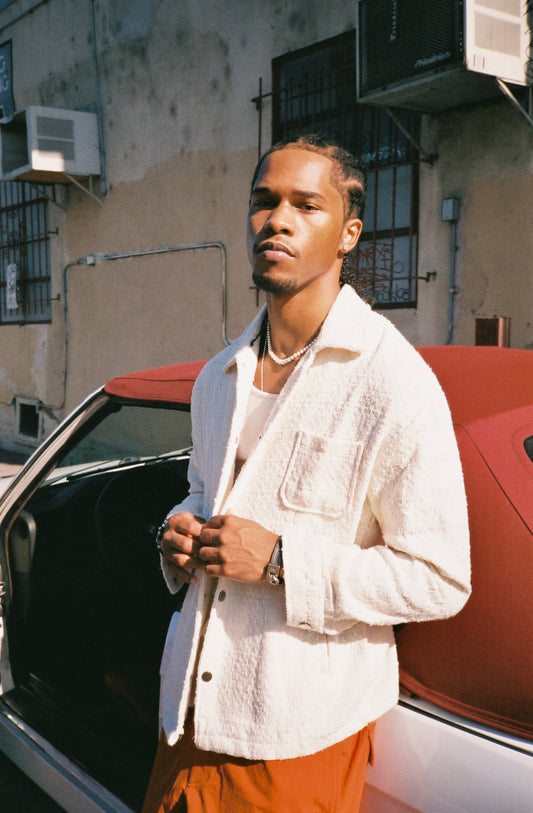 bledla-bled-textured shirt-textured overshirt-cream textured shirt-long sleeve textured shirt-bledla clothing-luxury streetwear-knitted shirt-bmw e30