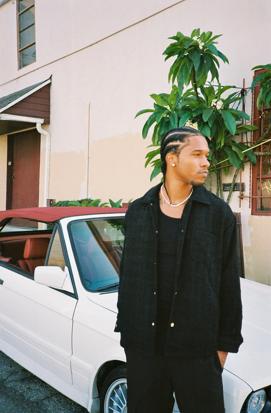 bledla-bled-textured shirt-textured overshirt-black textured shirt-long sleeve textured shirt-bledla clothing-bmw e30-streetwear aesthetic