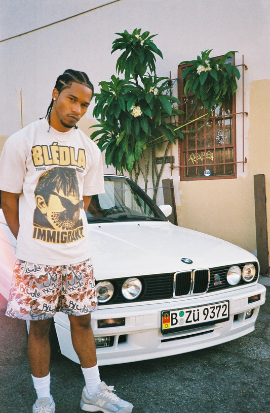 Persian Funk Mesh Short - Charcoal/Orange