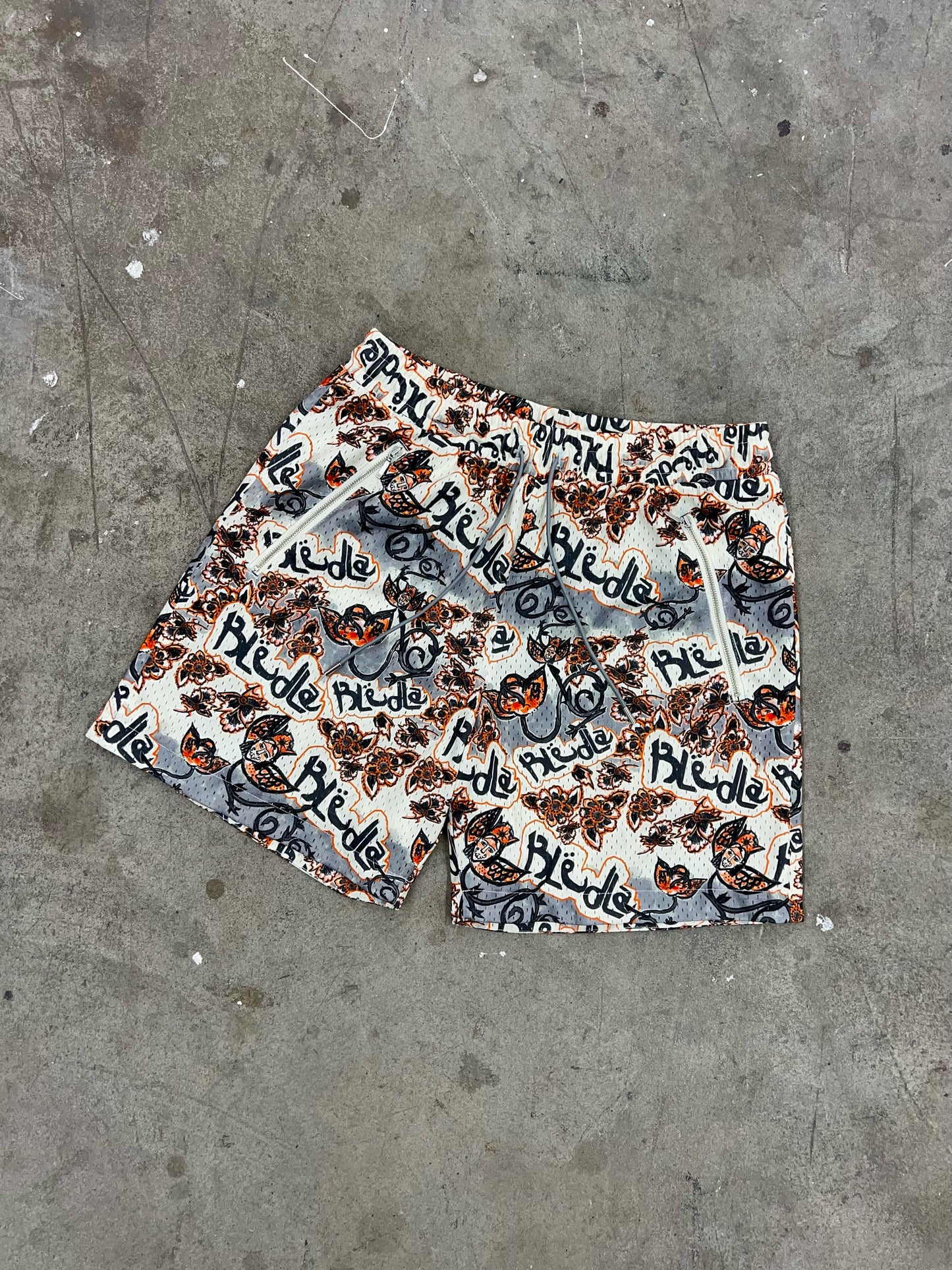 Persian Funk Mesh Short - Charcoal/Orange