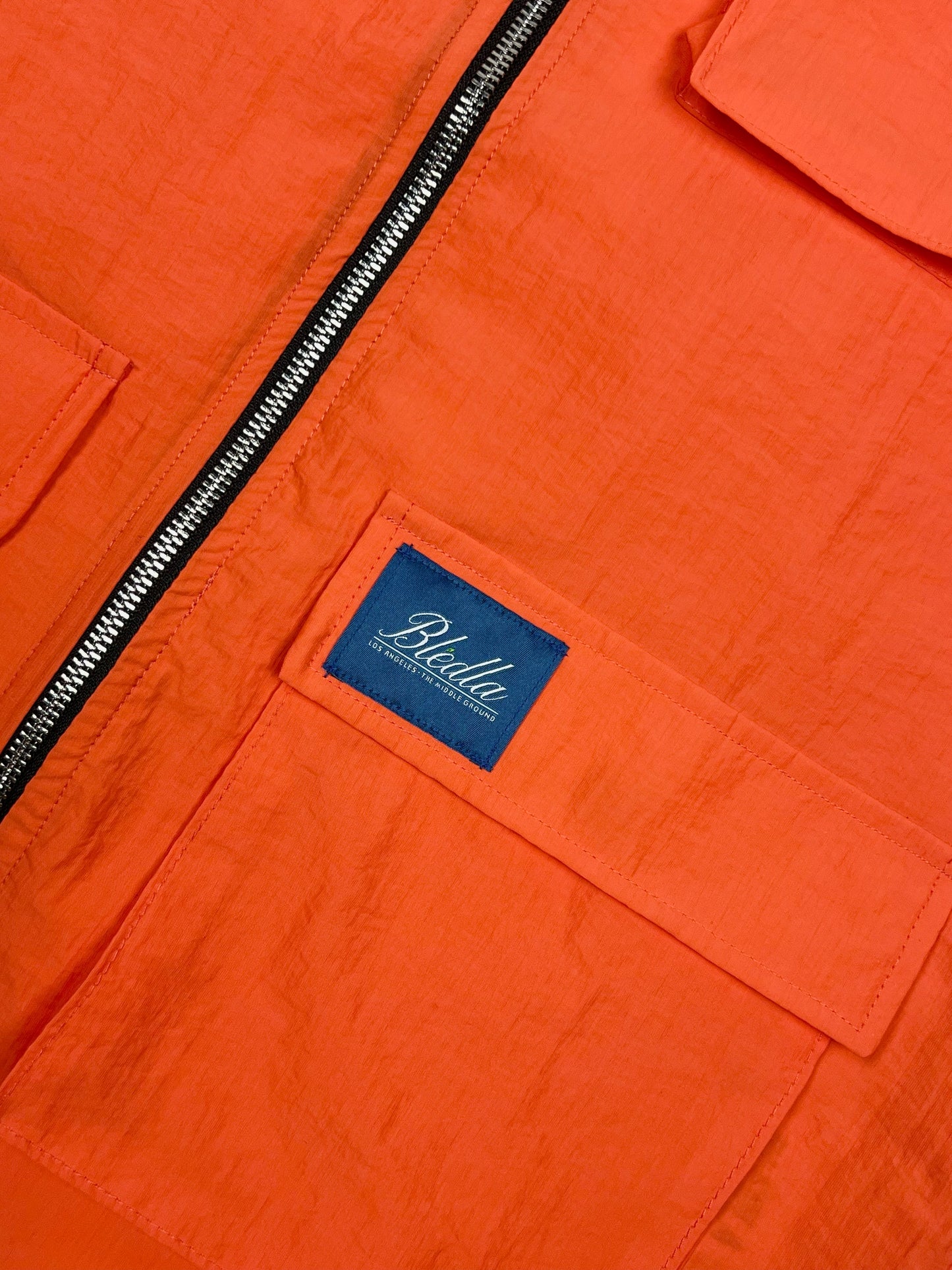 bledla-bled-nylon vest-utility vest-technical vest-techwear-orange vest-orange cargo vest-bled clothing-streetwear-cargo pocket vest