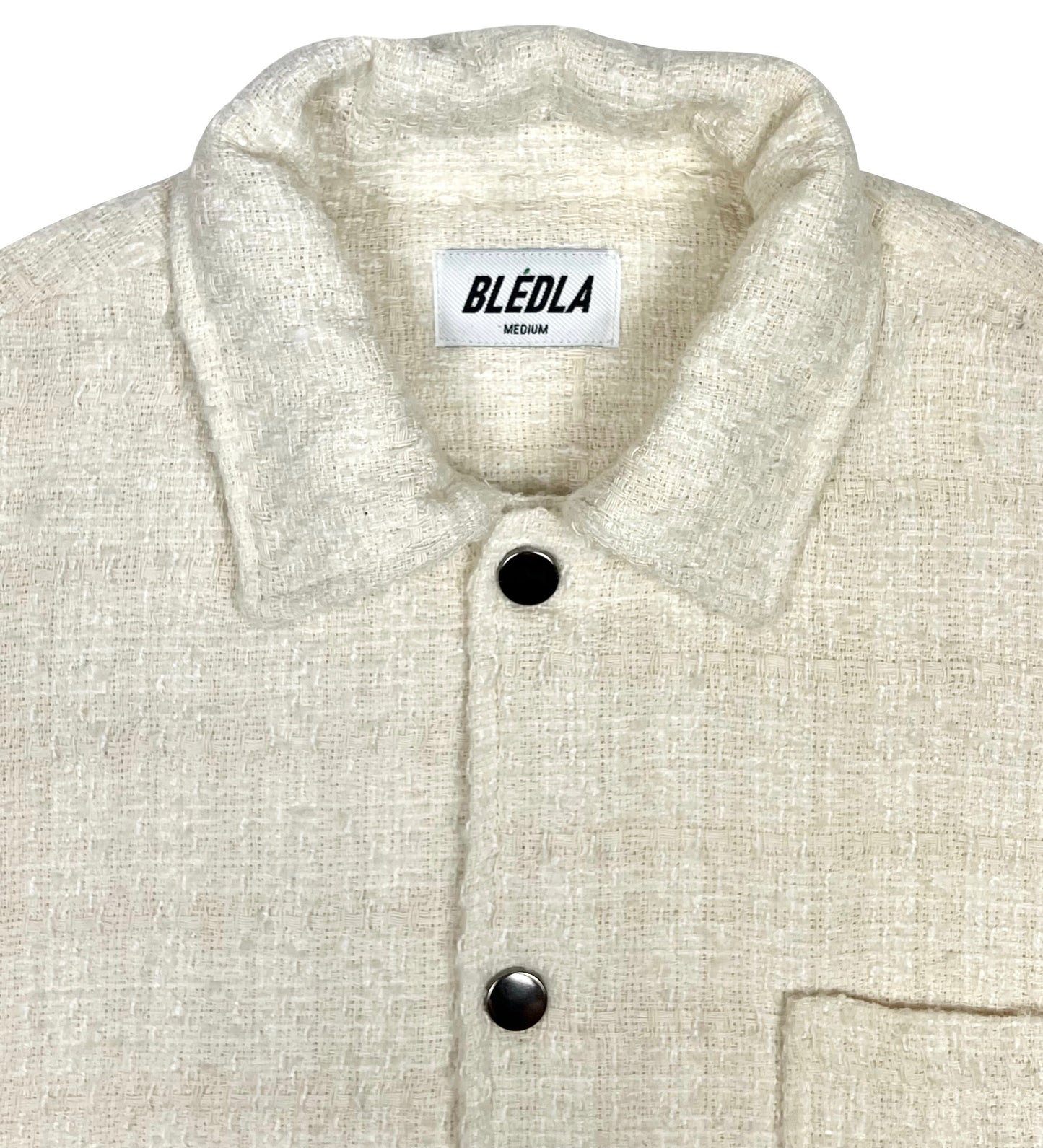 bledla-bled-textured shirt-textured overshirt-cream textured shirt-long sleeve textured shirt-bledla clothing-luxury streetwear-knitted shirt