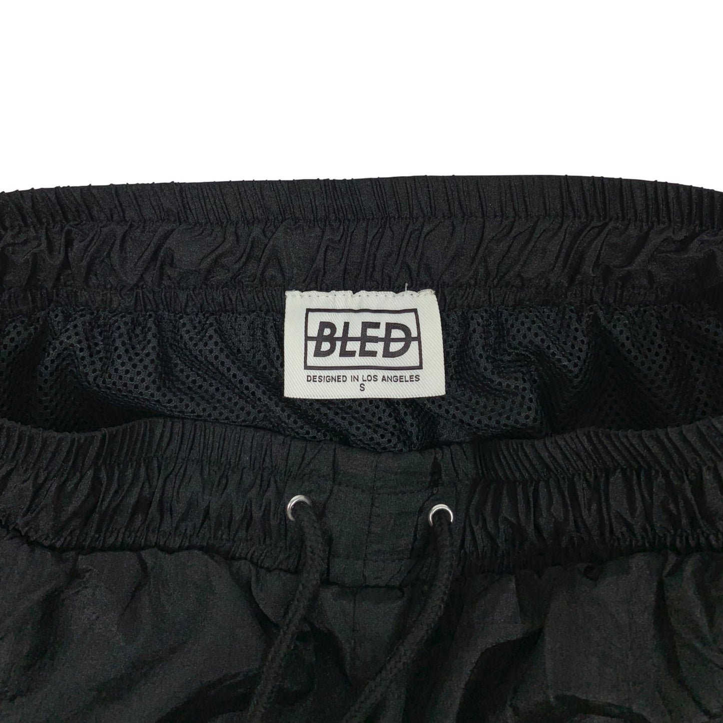 bledwear nylon black track pants streetwear bled clothing hypebeast hype mens