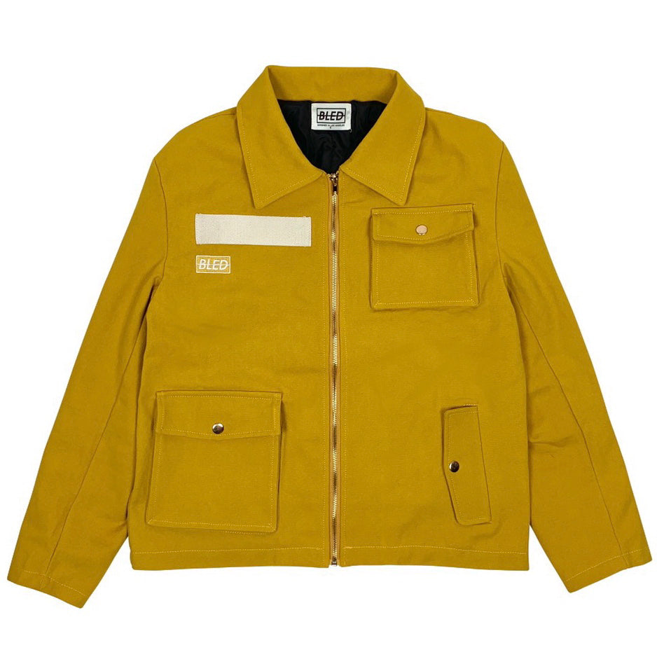 Bled Clothing Bledwear twill cotton cargo pocket jacket mustard yellow mens streetwear hype