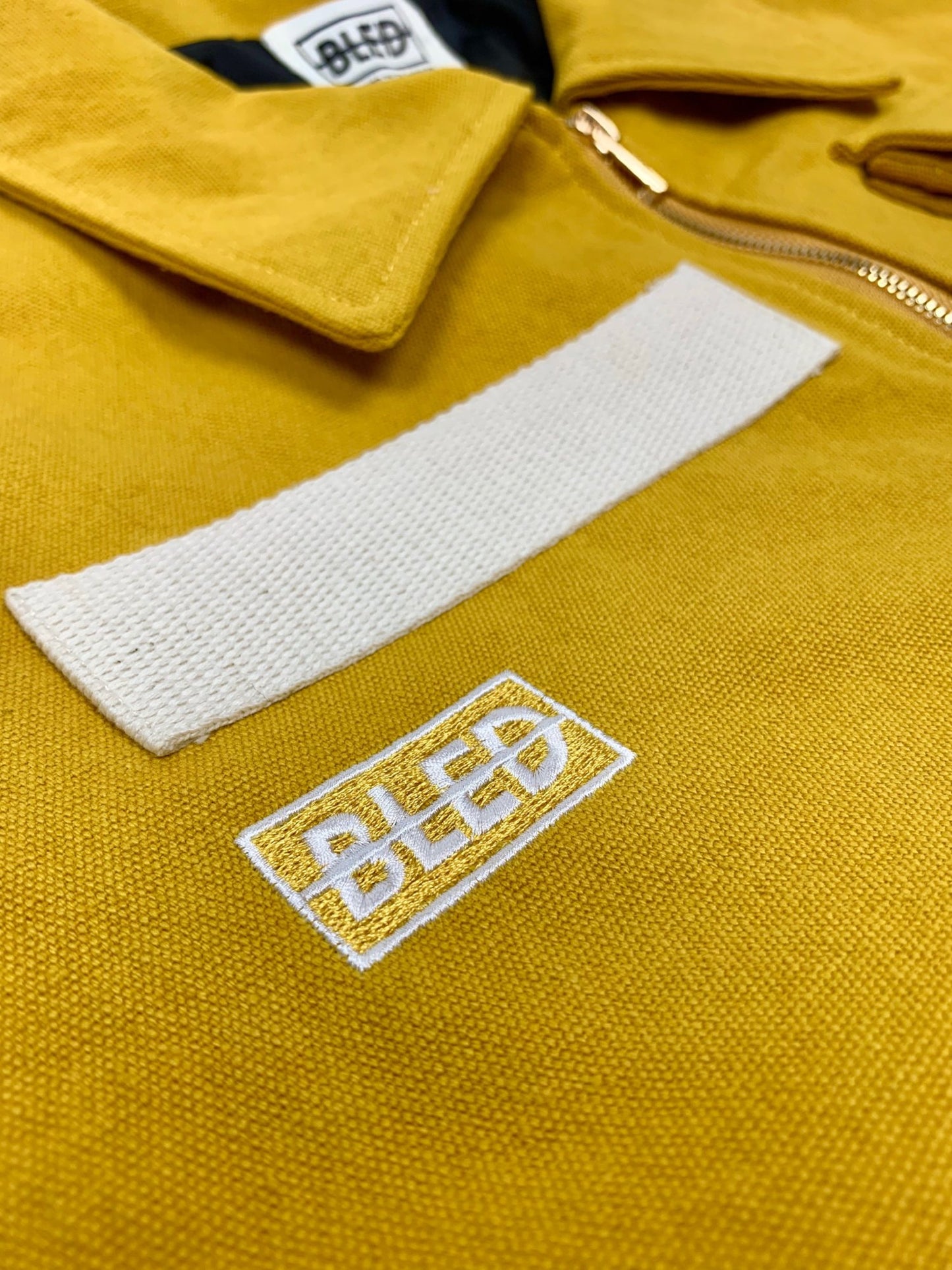 bled clothing bledwear twill jacket mustard yellow pocket
