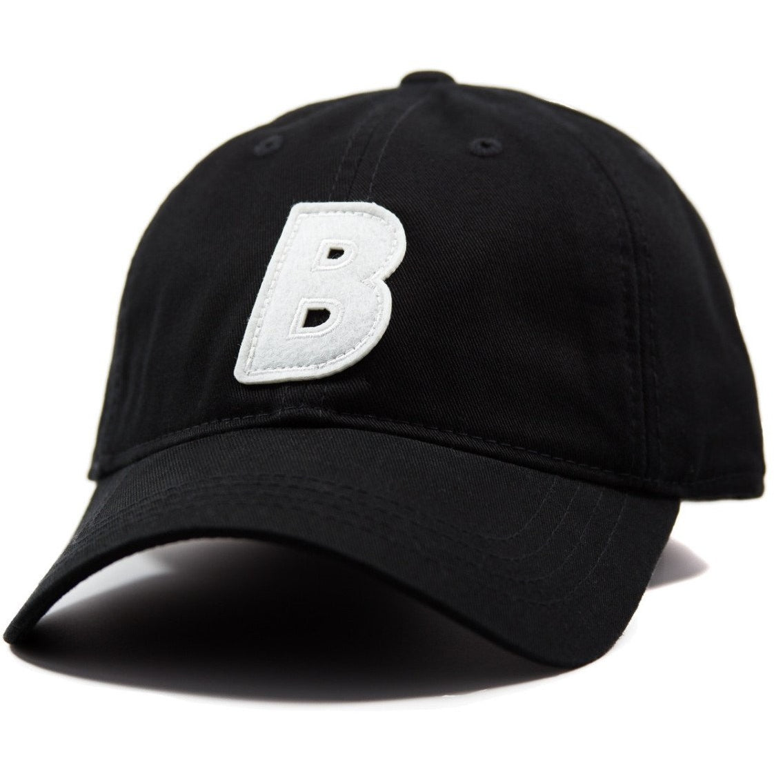 6-panel unconstructed Cotton black dad hat featuring BLED letter logo felt patch on the front and BLED logo embroidered on the back with adjustable strap closure. skate, skateboarding, hype, streetwear