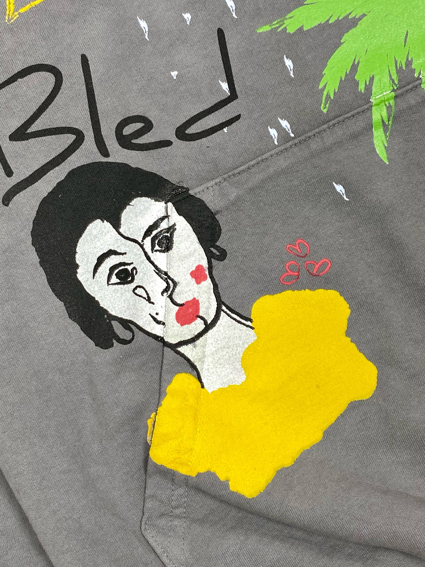 BLED-Hoodie-Los Angeles-Streetwear-Chaos-French Terry-Charcoal-Bled.la-Pullover-Grey-Painting Hoodie-Drawing-Cubism Hoodie-Doodle Hoodie