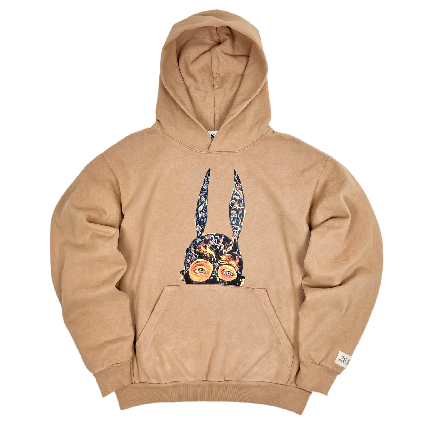 Bledla Hoodie-Bled Hoodie-Persian Hoodie-Persian Rug Hoodie-Motif Hoodie-Beige Hoodie-Streetwear Hoodie-Iranian Hoodie-Bunny Mask Hoodie-Fleece Pull Over