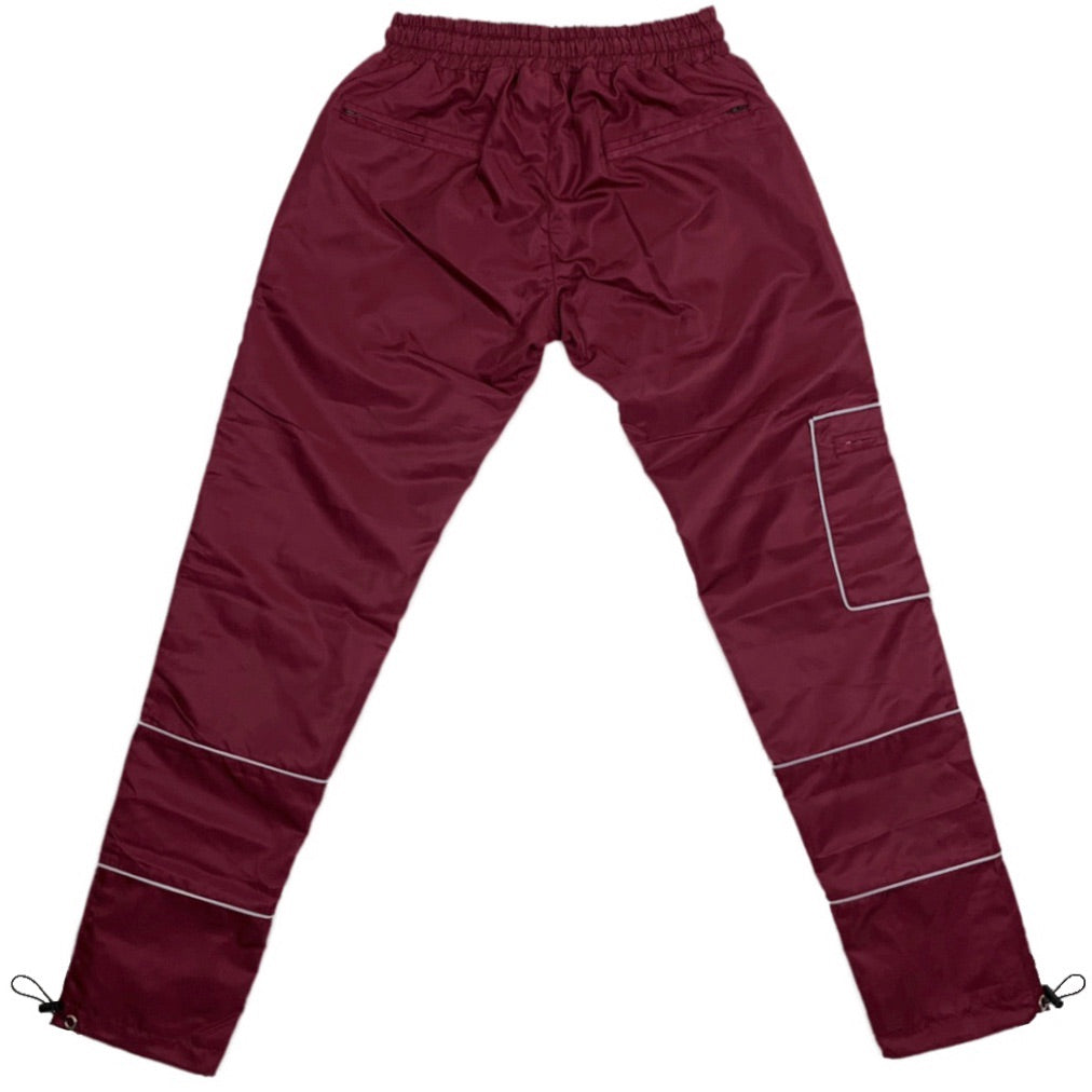 Reflective Nylon Pant - Burgundy