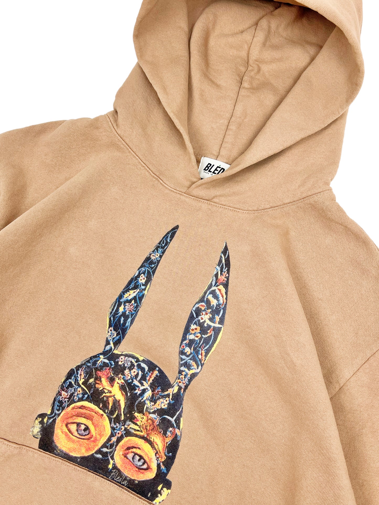 Bledla Hoodie-Bled Hoodie-Persian Hoodie-Persian Rug Hoodie-Iran Motif Hoodie-Beige Hoodie-Streetwear Hoodie-Iranian Hoodie-Bunny Mask Hoodie-Fleece Pull Over