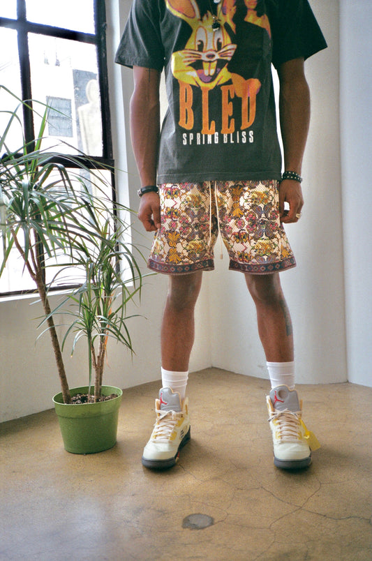 Bled-bledla-Persian Shorts-Iran Clothing-Mesh Shorts-Mosaic Shorts-Iranian Shorts-Los Angeles