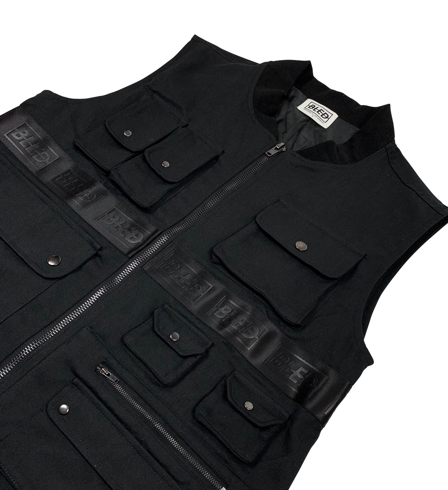 Bled tactical vest convertible jacket with embossed jacquard belt Grailed Los Angeles military bomber jacket men’s clothing streetwear fashion cargo jacket hypebeast bledwear