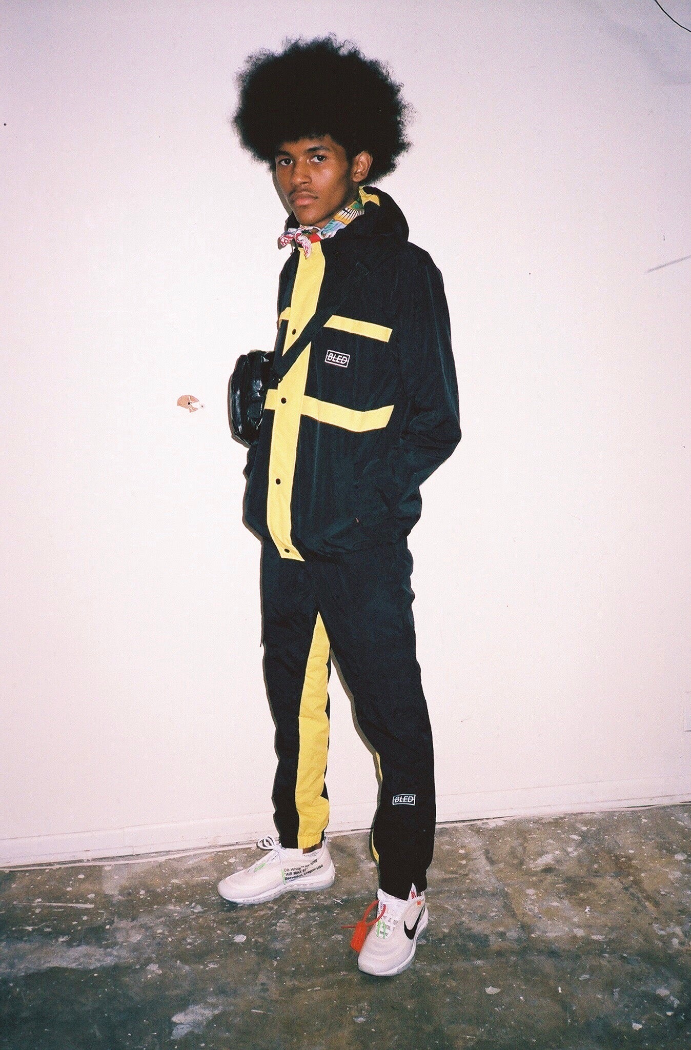 Bled Bledwear Stealth Hooded Tracksuit Windbreaker Track Jacket Black Yellow Streetwear Street Fashion Hypebeast