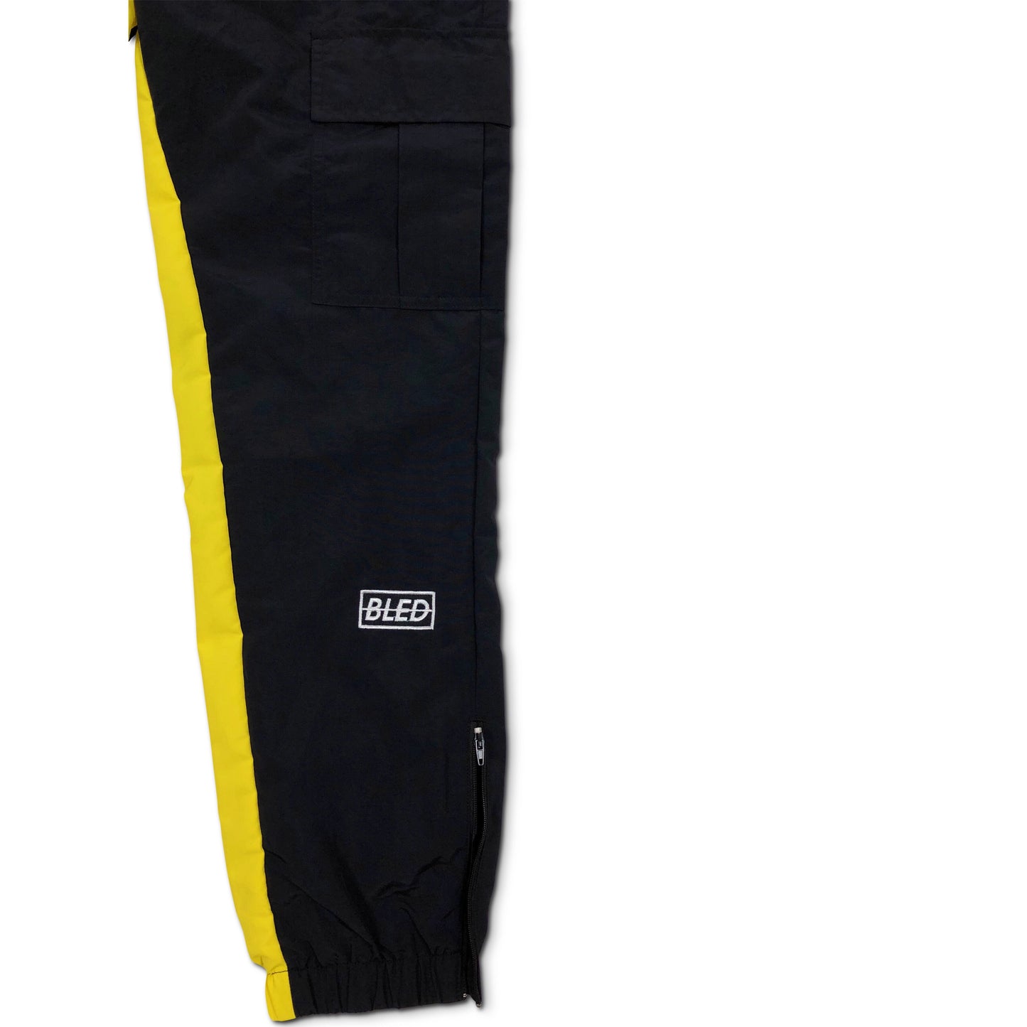 Bled Stealth Cargo Tracksuit Pant Bledwear Streetwear Hypebeast Black Yellow