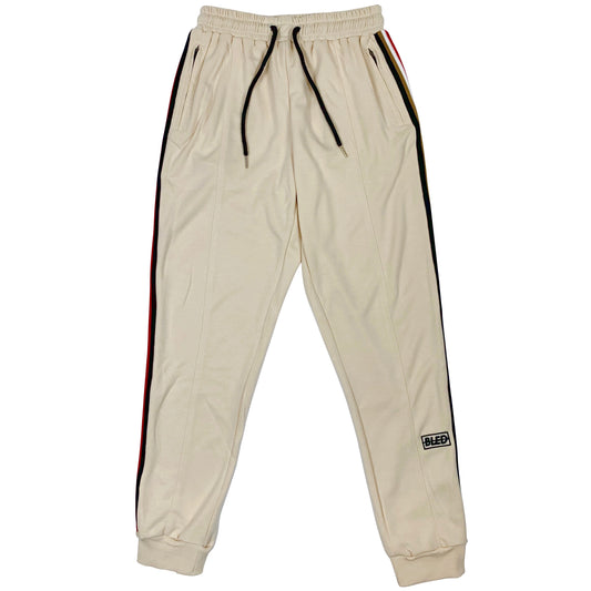 Bled track pant pants cream beige tan off white sweats runner runners jogger pant joggers men’s taped bledwear streetwear Street fashion grailed hypebeast Bled clothing