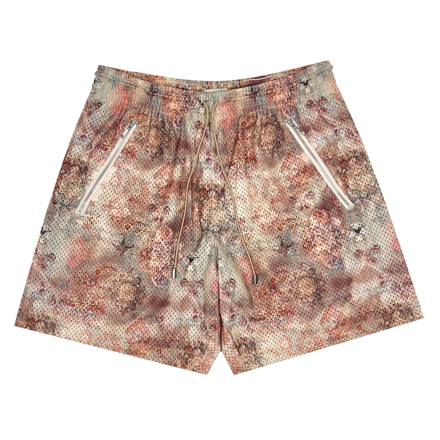 BLEDLA-Persian Shorts-BLED Persian Rug Shorts-Persian Basketball Mesh Shorts-Persian Basketball Shorts-Persian Rug Short-Motif Shorts-Distressed Shorts-Washed Rug Bottoms-Luxury Mens Shorts-BLED Los Angeles-Streetwear-Essential Short-Rose Shorts
