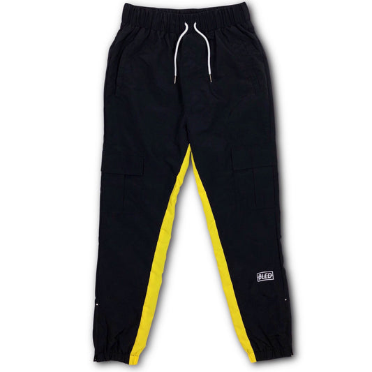 Bled Stealth Cargo Tracksuit Pant Bledwear Streetwear Hypebeast Black Yellow