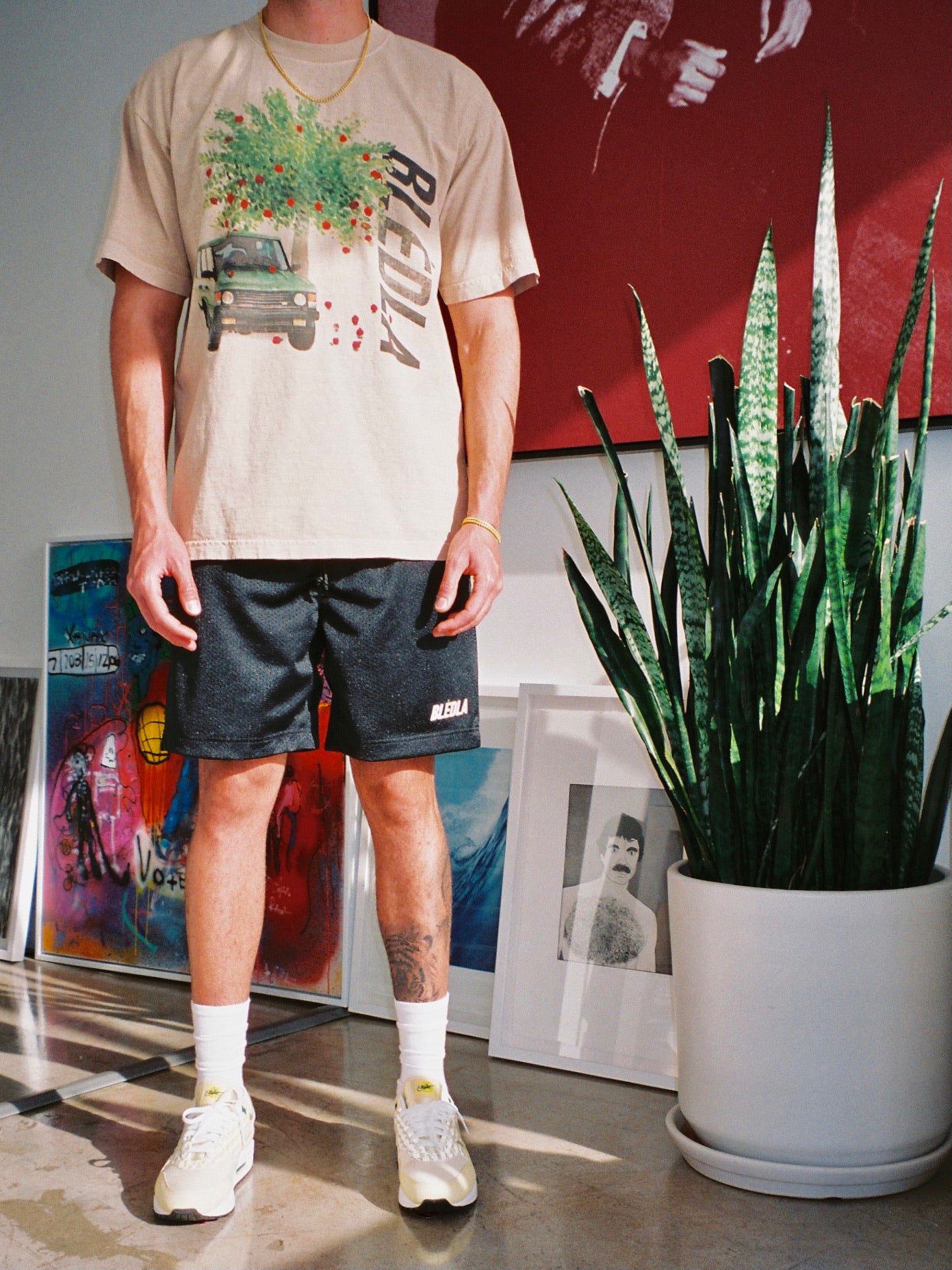 Pomerange Watercolor Pigment Dye Tee - Camel