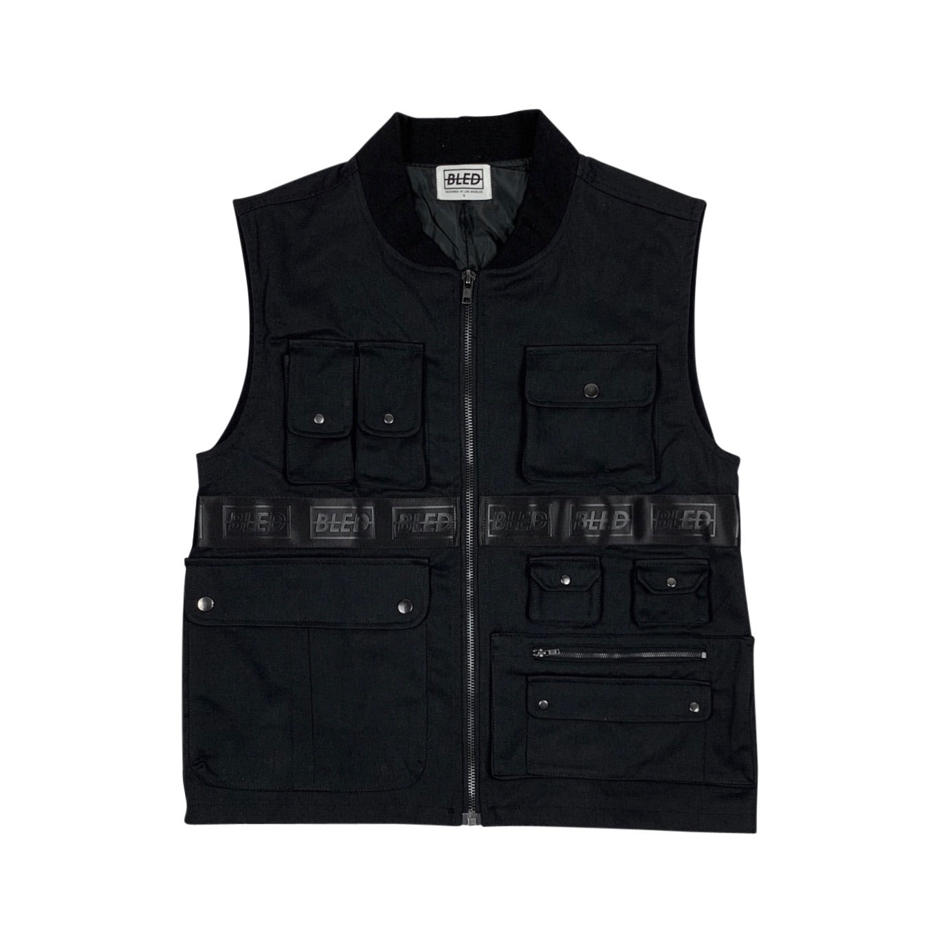 Bled tactical vest convertible jacket with embossed jacquard belt Grailed Los Angeles military bomber jacket men’s clothing streetwear fashion cargo jacket hypebeast bledwear