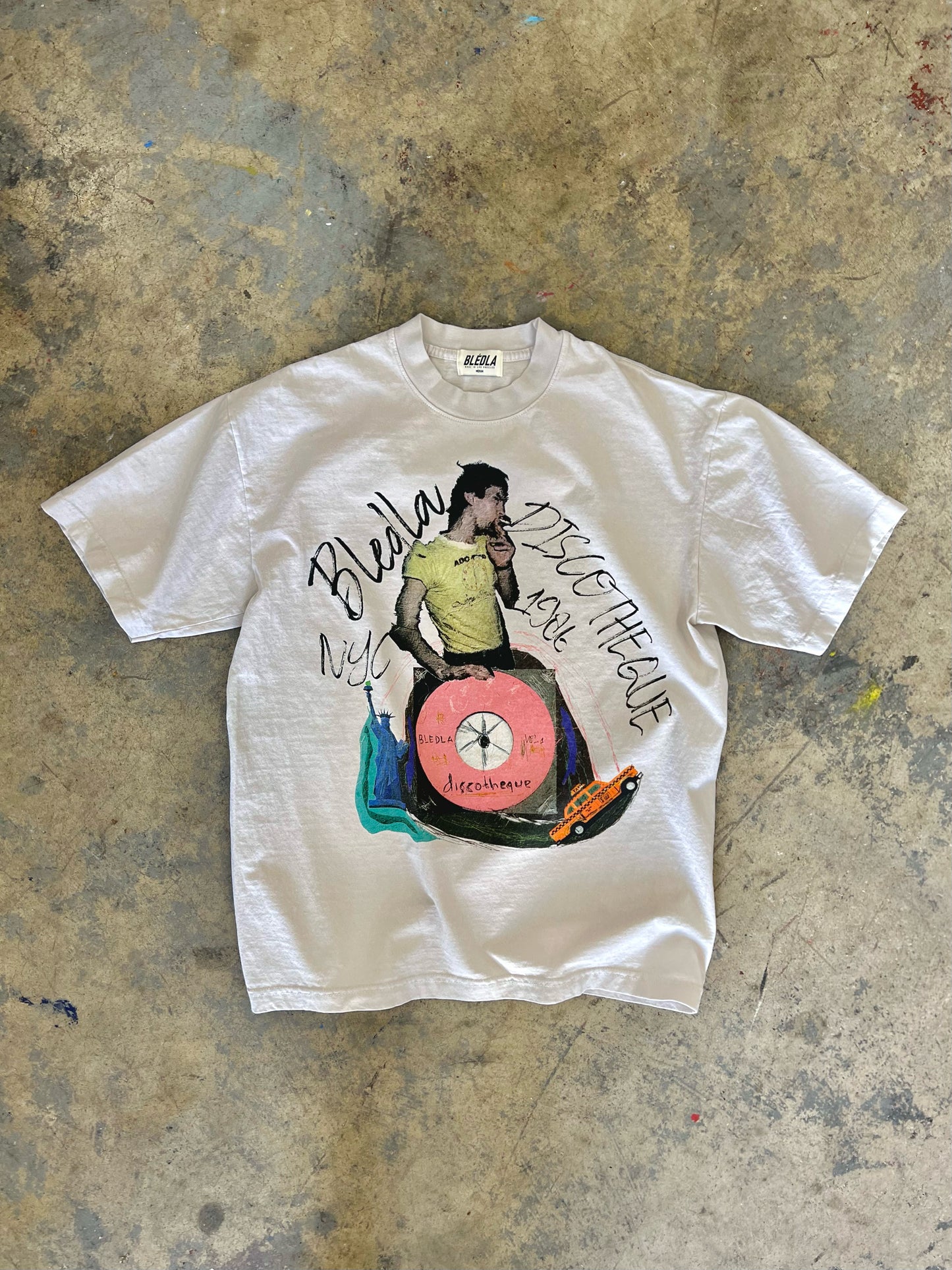 NYC Discotheque Garment Dye Tee - Stone