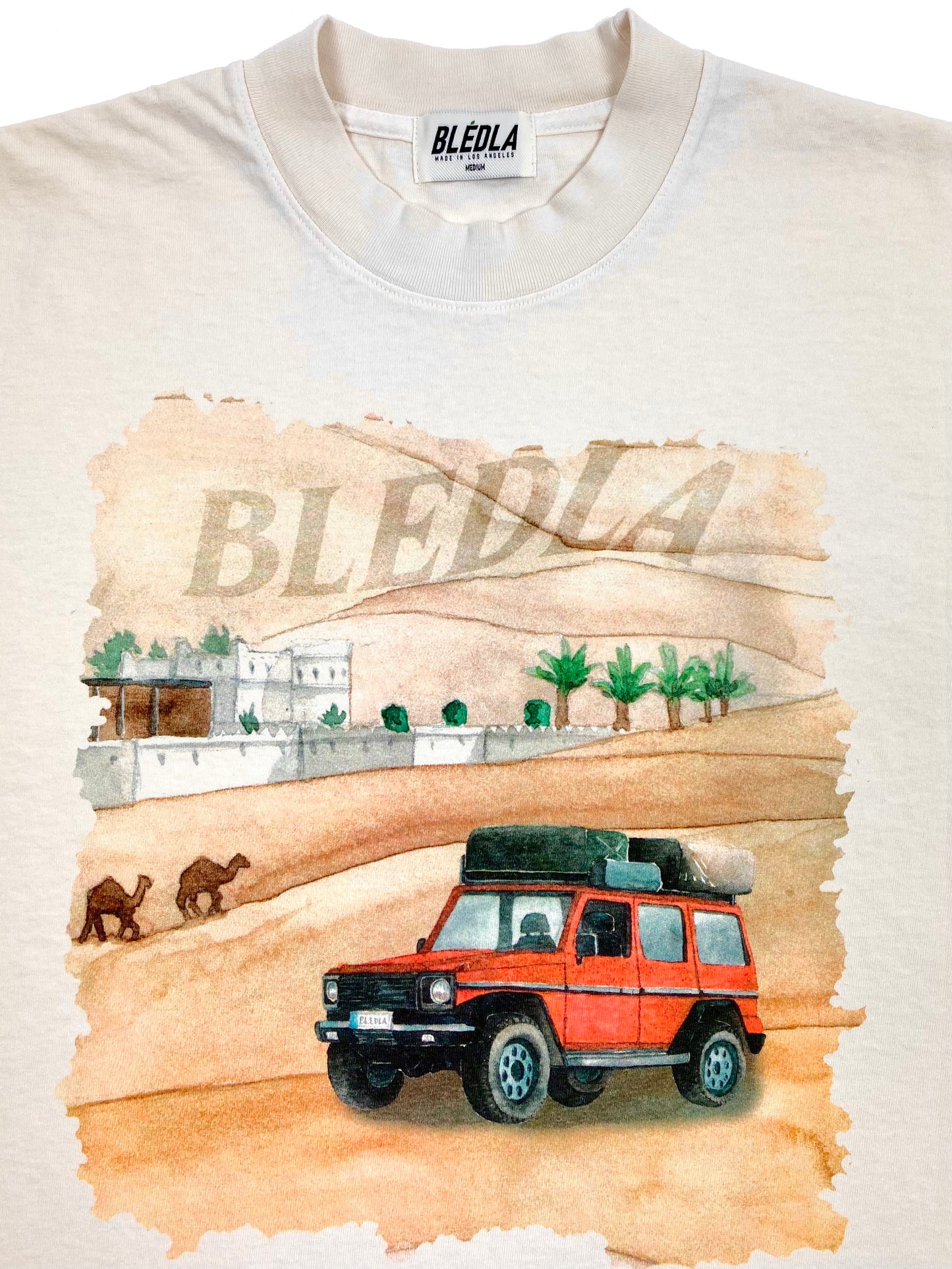 Wanderer Watercolor Garment Dye Tee - Cream