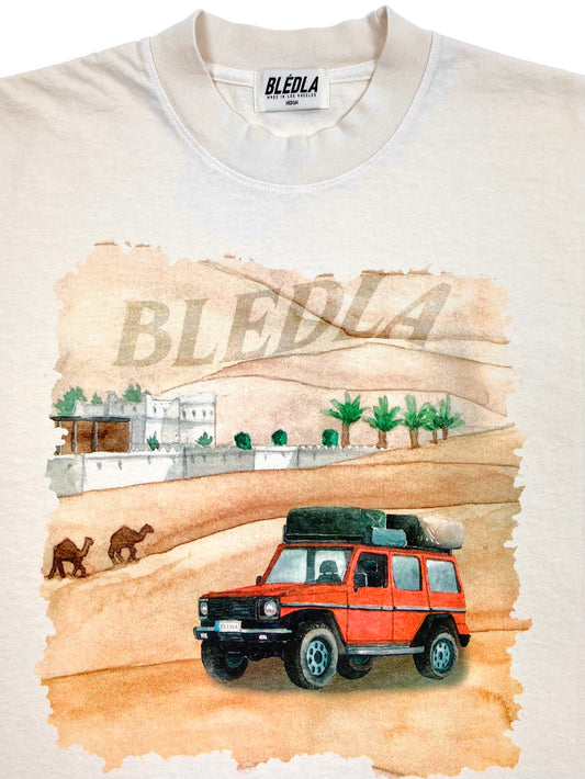 Wanderer Watercolor Garment Dye Tee - Cream