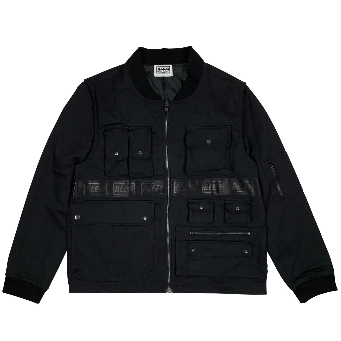 Bled tactical vest convertible jacket with embossed jacquard belt Grailed Los Angeles military bomber jacket men’s clothing streetwear fashion cargo jacket hypebeast bledwear