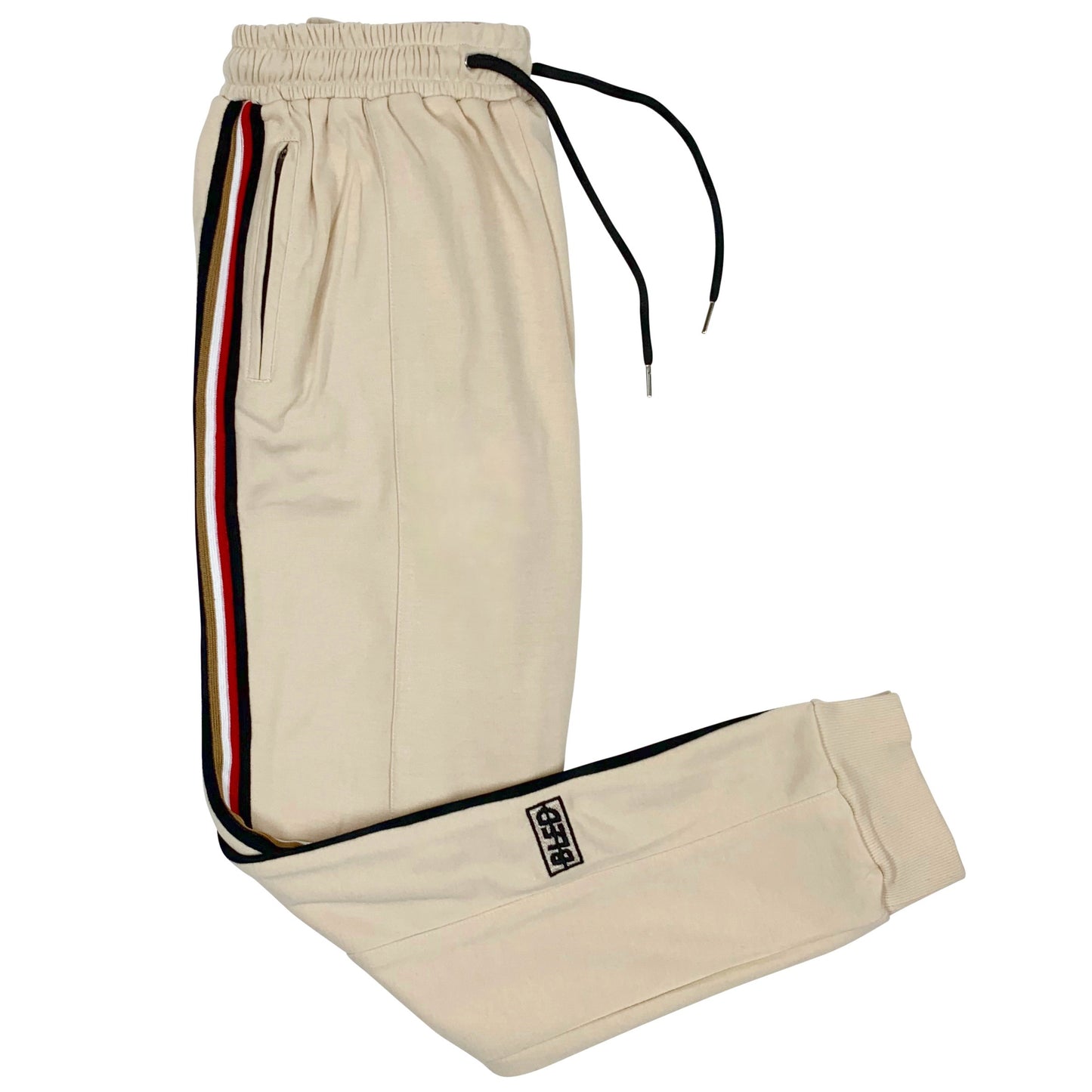 Bled track pant pants cream beige tan off white sweats runner runners jogger pant joggers men’s taped bledwear streetwear Street fashion grailed hypebeast Bled clothing