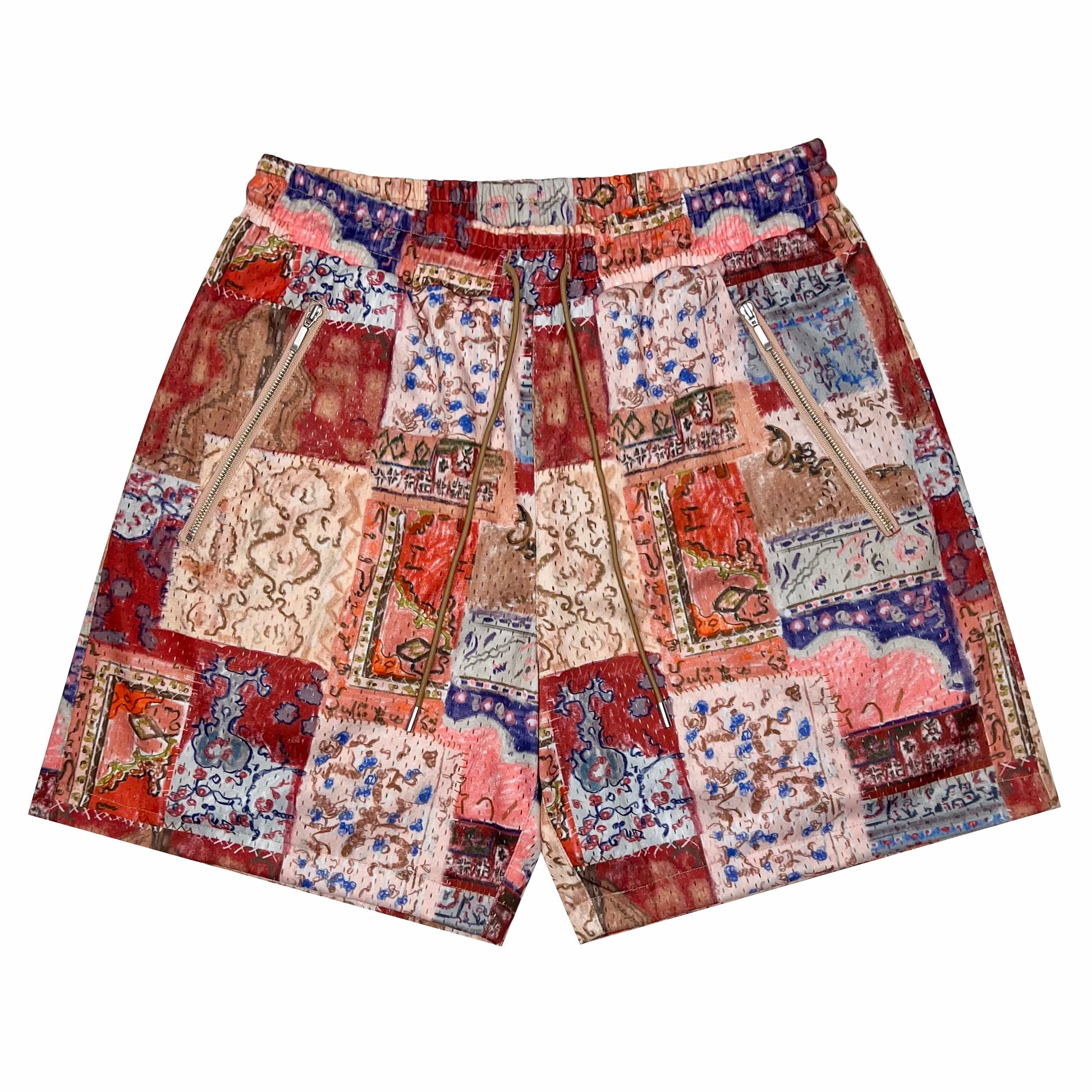 BLEDLA-BLED-Persian Rug Shorts-Persian Shorts-Mens Mesh Shorts-Crayon Shorts-Streetwear Shorts-Luxury Shorts-Iranian Clothing-Persian Carpet Shorts
