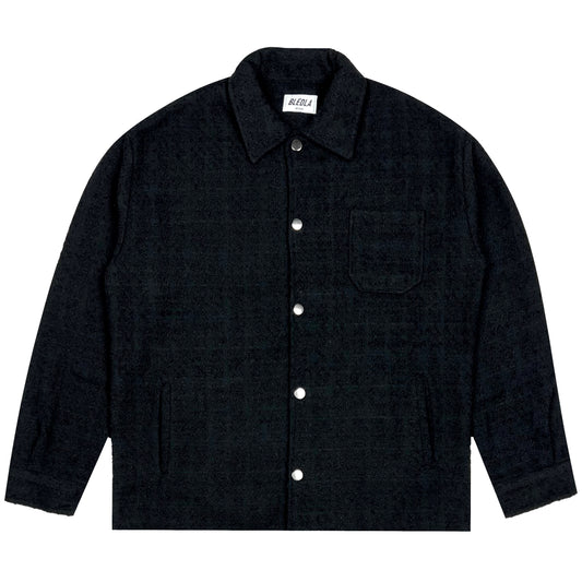 bledla-bled-textured shirt-textured overshirt-black textured shirt-long sleeve textured shirt-bledla clothing