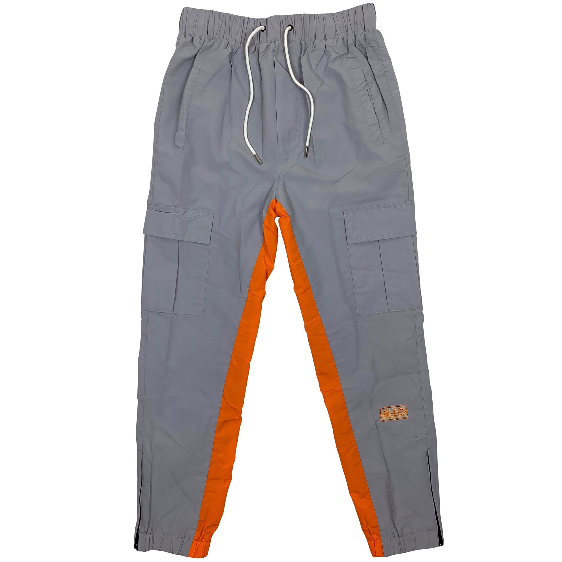 bled gray orange track pant streetwear jogger hype clothing bledwear fashion grailed hypebeast