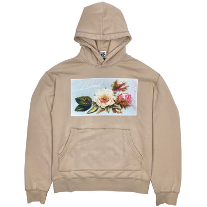 bled clothing bledwear prosperity floral stonewash hoodie beige tan streetwear hype mens