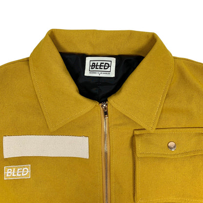 Bled Clothing Bledwear twill cotton cargo pocket jacket mustard mens streetwear hype