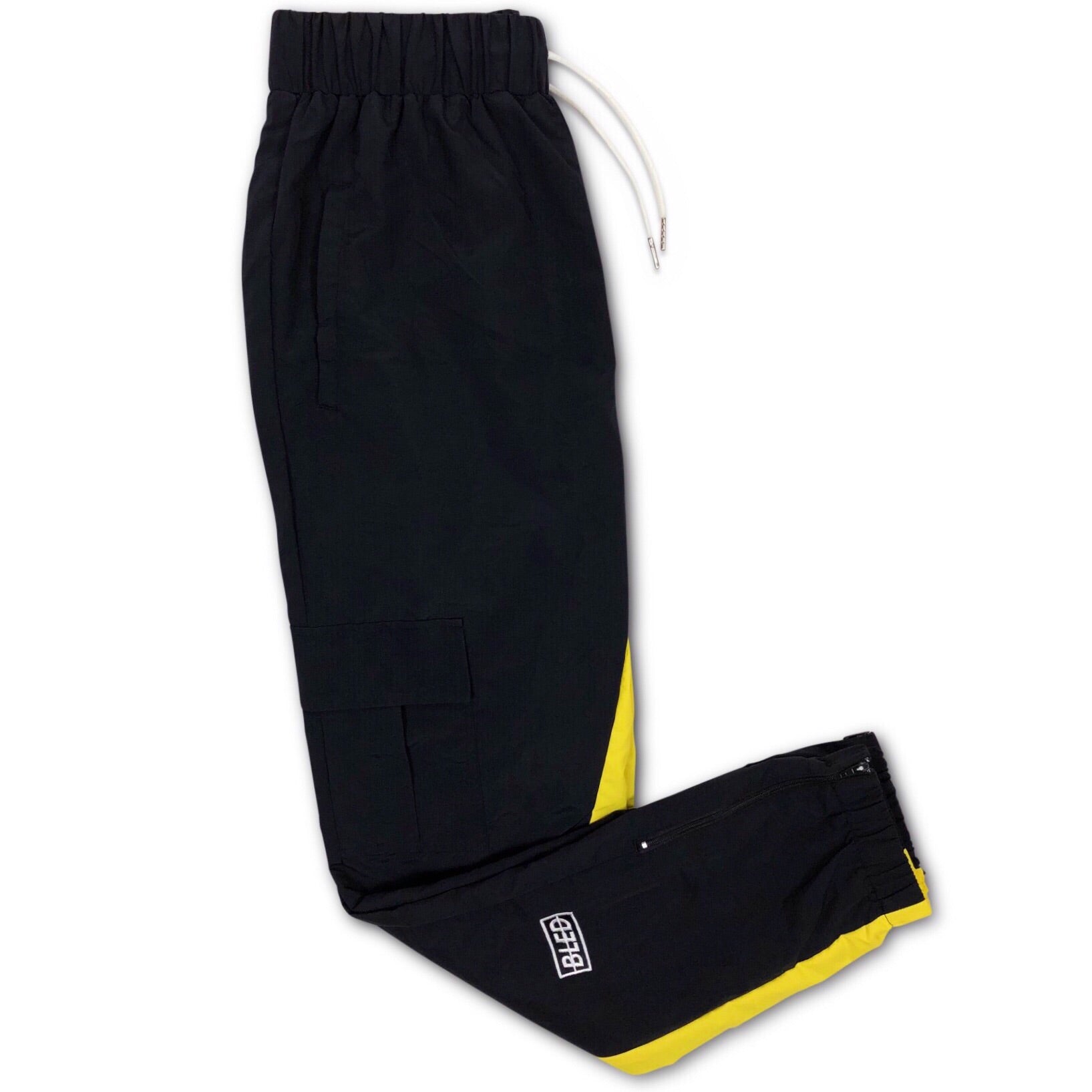 Bled Stealth Cargo Tracksuit Pant Bledwear Streetwear Hypebeast Black Yellow