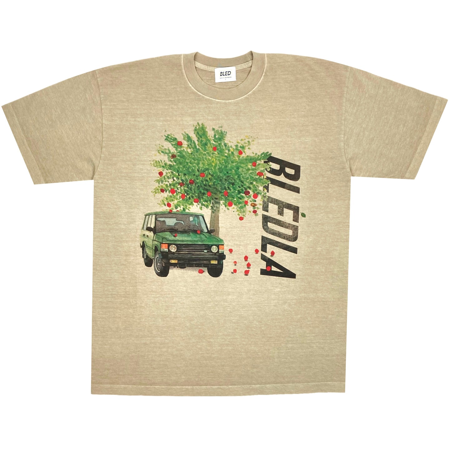 Bled-bledla-watercolor shirt-range rover shirt-pomegranate shirt-vintage tshirt