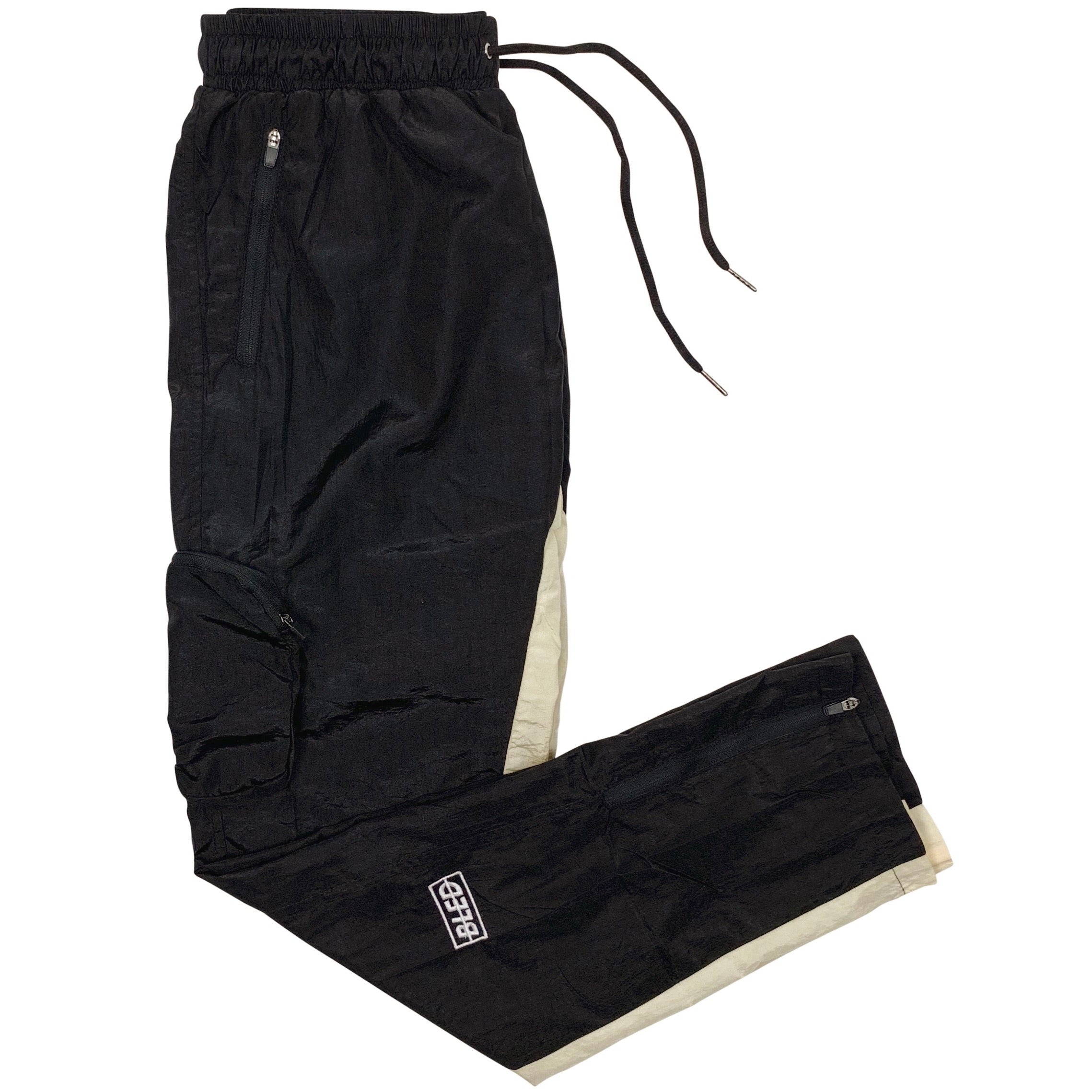 Pouch Pocket Nylon Track Pant - Black/Pearl